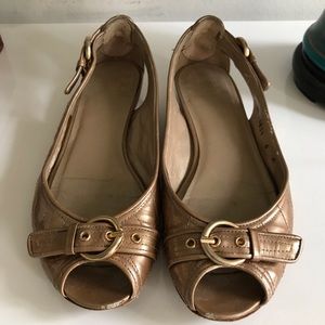 Stuart Weitzman Patent Leather Cutout Flats